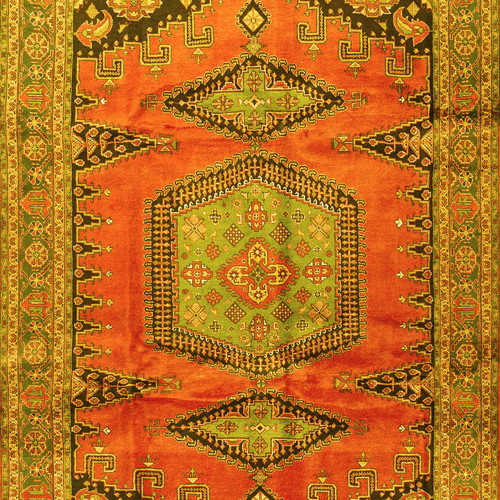 Machine Washable Persian Yellow Traditional Rug, wshtr4007yw