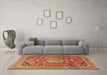 Machine Washable Persian Brown Traditional Rug in a Living Room,, wshtr4007brn