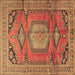 Square Persian Brown Traditional Rug, tr4007brn