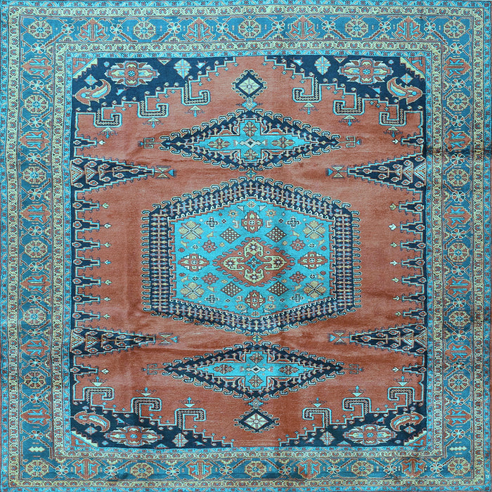 Square Persian Light Blue Traditional Rug, tr4007lblu
