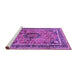 Sideview of Machine Washable Medallion Purple Traditional Area Rugs, wshtr4008pur