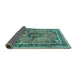 Sideview of Medallion Turquoise Traditional Rug, tr4008turq