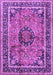 Machine Washable Medallion Purple Traditional Area Rugs, wshtr4008pur