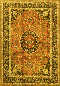 Medallion Yellow Traditional Rug, tr4008yw