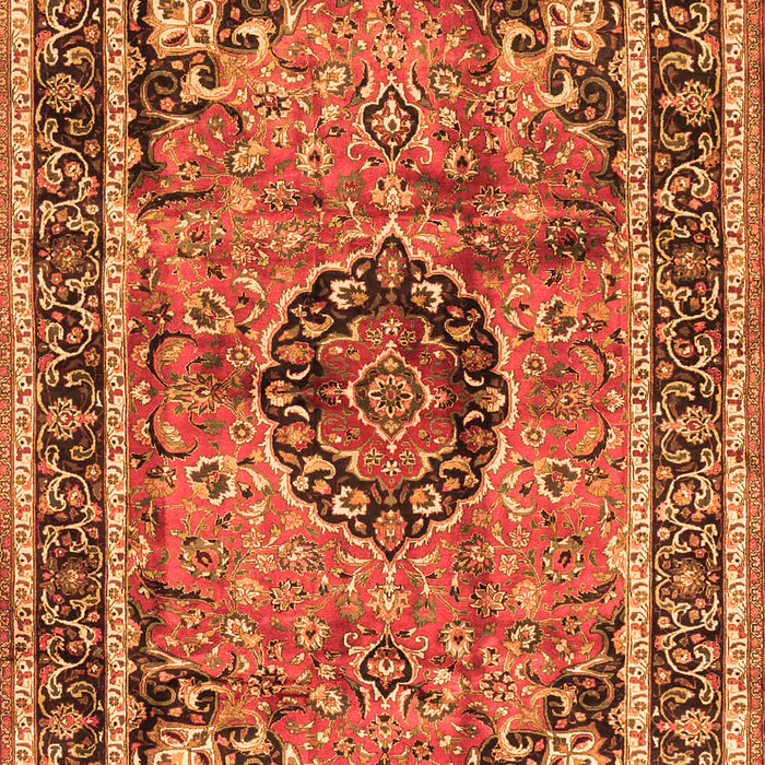 Medallion Orange Traditional Rug, tr4008org