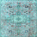 Square Persian Light Blue Traditional Rug, tr4009lblu