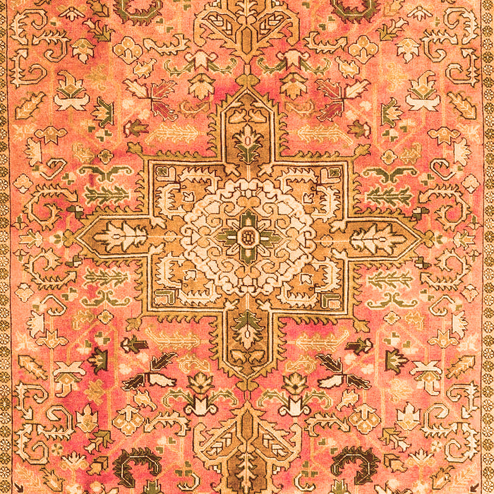 Serging Thickness of Machine Washable Persian Orange Traditional Area Rugs, wshtr4009org