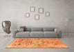 Machine Washable Persian Orange Traditional Area Rugs in a Living Room, wshtr4009org