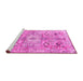 Sideview of Machine Washable Persian Pink Traditional Rug, wshtr4009pnk