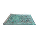 Sideview of Machine Washable Persian Light Blue Traditional Rug, wshtr4009lblu