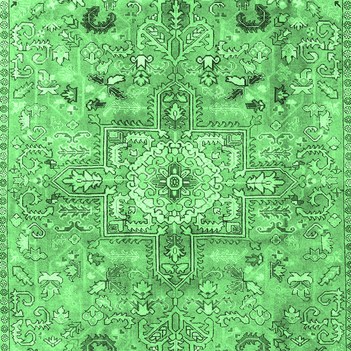 Machine Washable Persian Emerald Green Traditional Area Rugs, wshtr4009emgrn