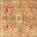 Square Persian Brown Traditional Rug, tr4009brn