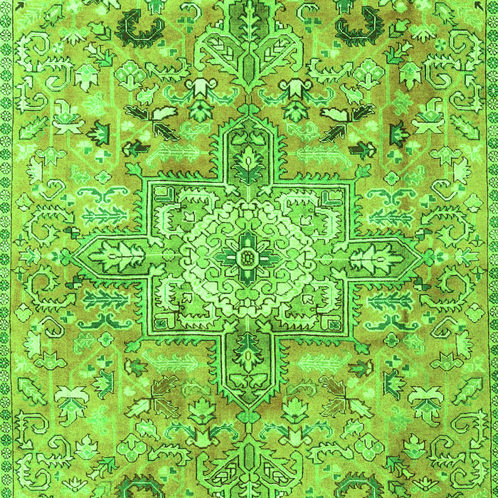 Serging Thickness of Machine Washable Persian Green Traditional Area Rugs, wshtr4009grn