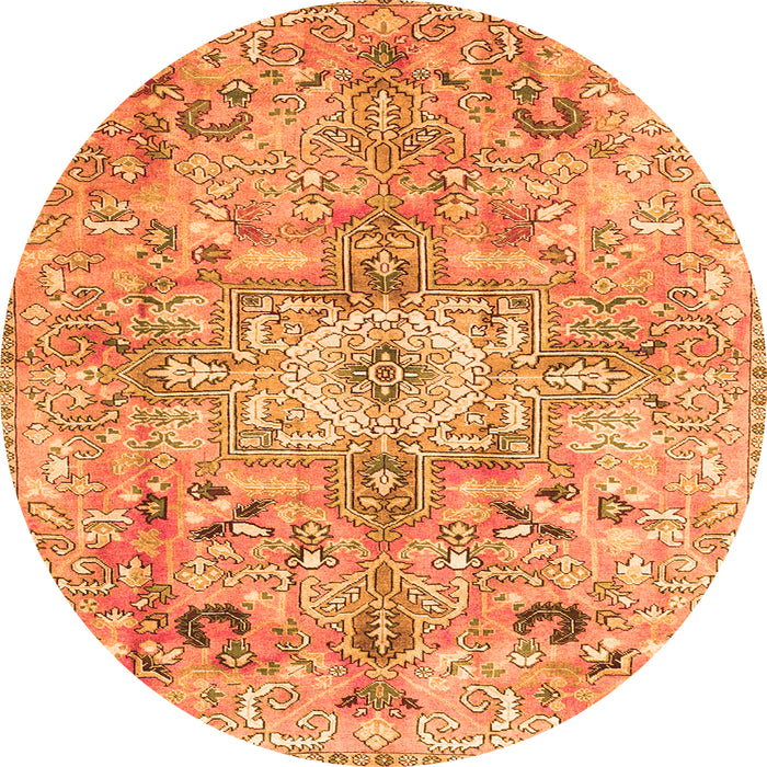 Machine Washable Persian Orange Traditional Area Rugs, wshtr4009org