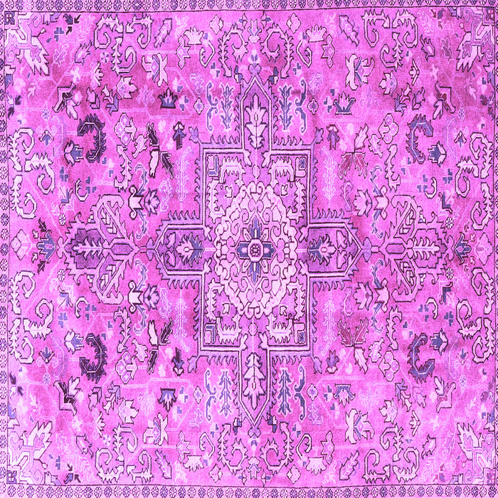 Square Machine Washable Persian Purple Traditional Area Rugs, wshtr4009pur