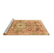 Sideview of Machine Washable Persian Brown Traditional Rug, wshtr4009brn