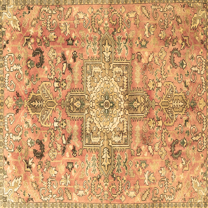 Square Machine Washable Persian Brown Traditional Rug, wshtr4009brn