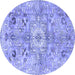 Round Persian Blue Traditional Rug, tr4009blu