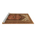 Sideview of Machine Washable Persian Brown Traditional Rug, wshtr400brn