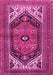 Machine Washable Persian Pink Traditional Rug, wshtr400pnk