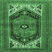 Square Machine Washable Persian Emerald Green Traditional Area Rugs, wshtr400emgrn