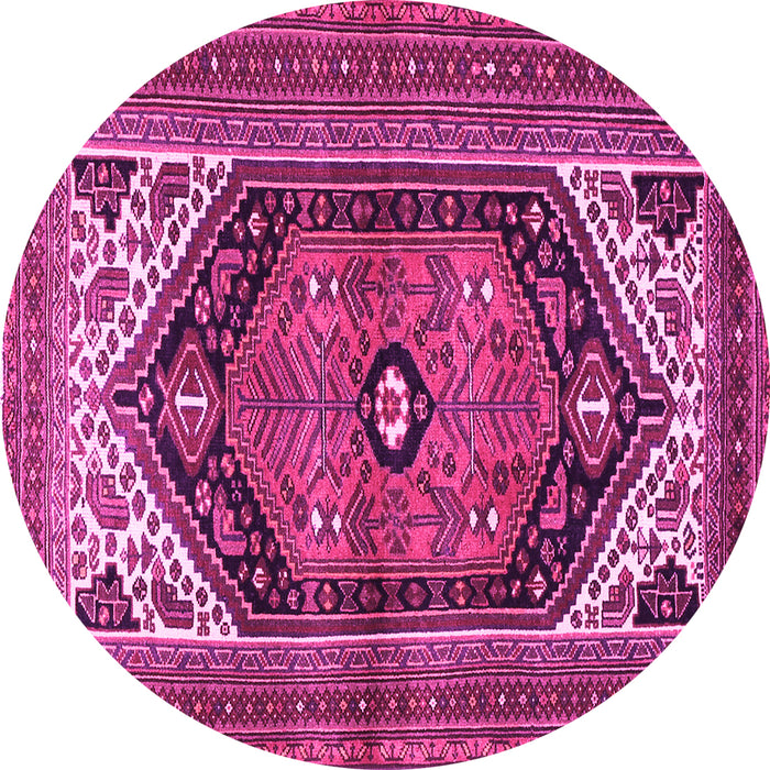 Round Machine Washable Persian Pink Traditional Rug, wshtr400pnk