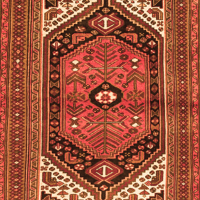 Serging Thickness of Machine Washable Persian Orange Traditional Area Rugs, wshtr400org