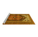 Sideview of Machine Washable Persian Yellow Traditional Rug, wshtr400yw