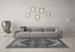 Machine Washable Persian Gray Traditional Rug in a Living Room,, wshtr400gry