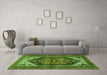 Machine Washable Persian Green Traditional Area Rugs in a Living Room,, wshtr400grn