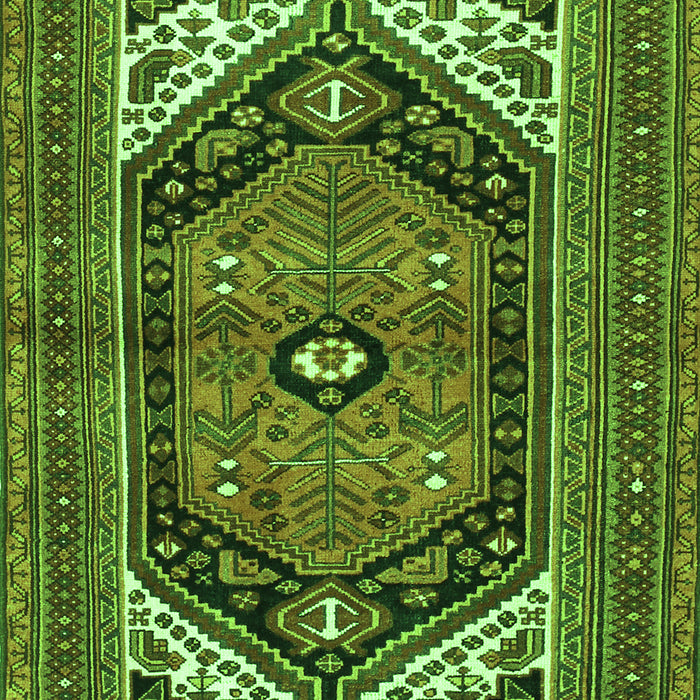 Serging Thickness of Machine Washable Persian Green Traditional Area Rugs, wshtr400grn