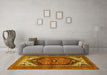 Machine Washable Persian Yellow Traditional Rug in a Living Room, wshtr400yw