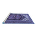 Sideview of Machine Washable Persian Blue Traditional Rug, wshtr400blu