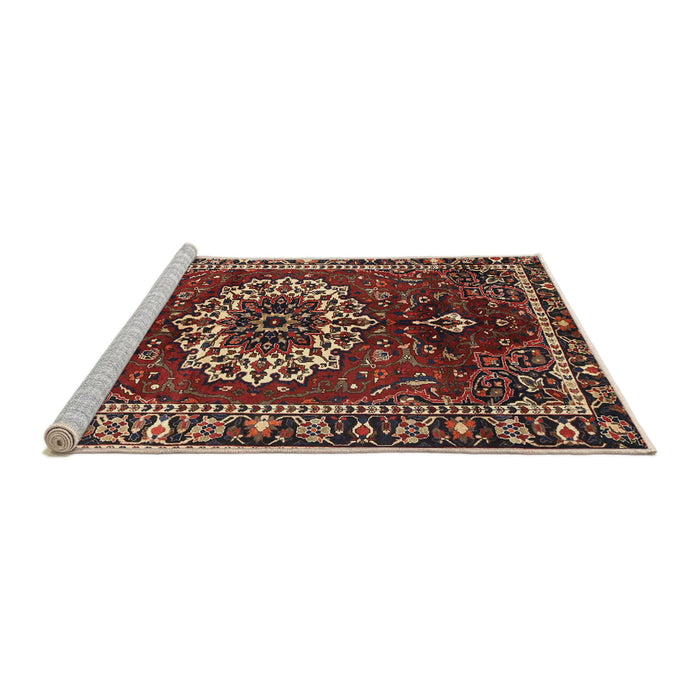 Sideview of Machine Washable Traditional Saffron Red Rug, wshtr4010