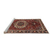 Sideview of Machine Washable Traditional Saffron Red Rug, wshtr4010