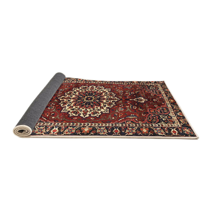 Sideview of Traditional Saffron Red Medallion Rug, tr4010