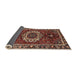 Sideview of Traditional Saffron Red Medallion Rug, tr4010