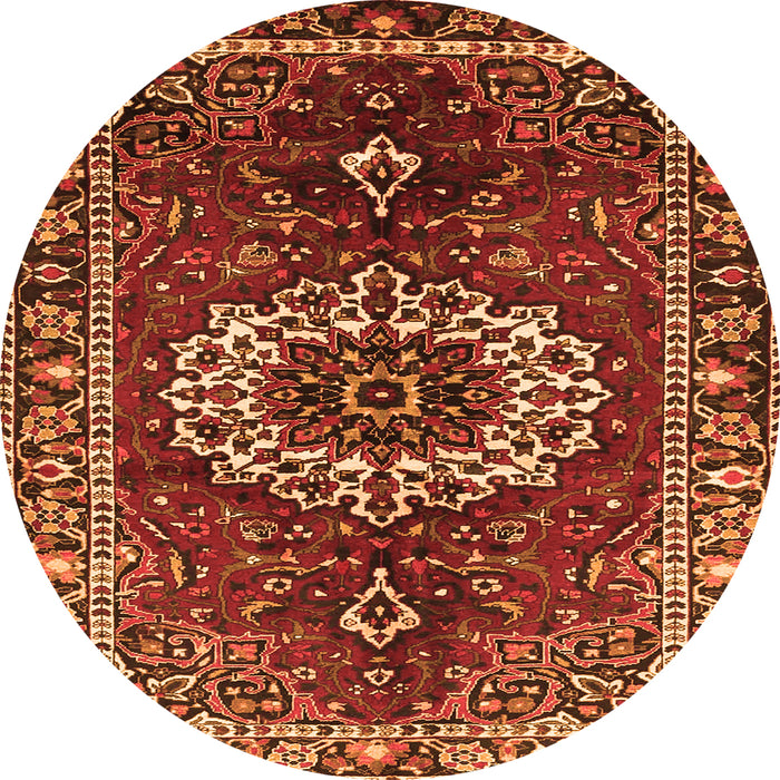 Machine Washable Medallion Orange Traditional Area Rugs, wshtr4010org