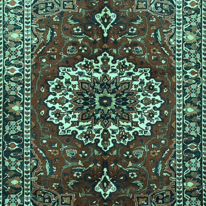 Medallion Turquoise Traditional Rug, tr4010turq