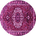 Round Medallion Pink Traditional Rug, tr4010pnk