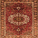 Serging Thickness of Medallion Orange Traditional Rug, tr4010org