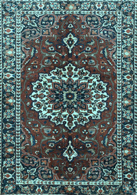 Medallion Light Blue Traditional Rug, tr4010lblu