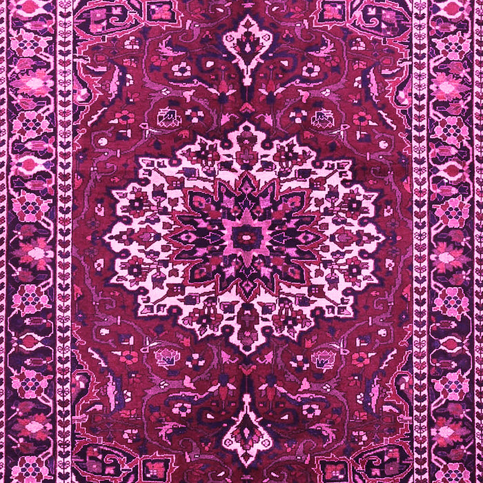 Machine Washable Medallion Pink Traditional Rug, wshtr4010pnk