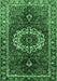 Medallion Emerald Green Traditional Rug, tr4010emgrn