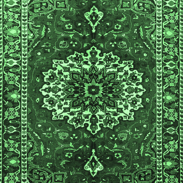 Medallion Emerald Green Traditional Rug, tr4010emgrn