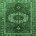 Square Medallion Emerald Green Traditional Rug, tr4010emgrn