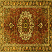 Square Medallion Yellow Traditional Rug, tr4010yw