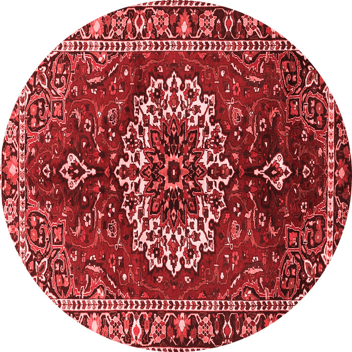 Machine Washable Medallion Red Traditional Rug, wshtr4010red