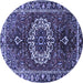 Round Medallion Blue Traditional Rug, tr4010blu