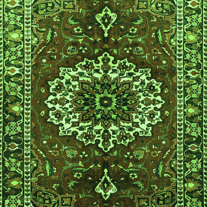 Medallion Green Traditional Rug, tr4010grn